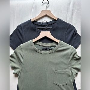 A&F Knit T-Shirt Dress Bundle in Black and Olive